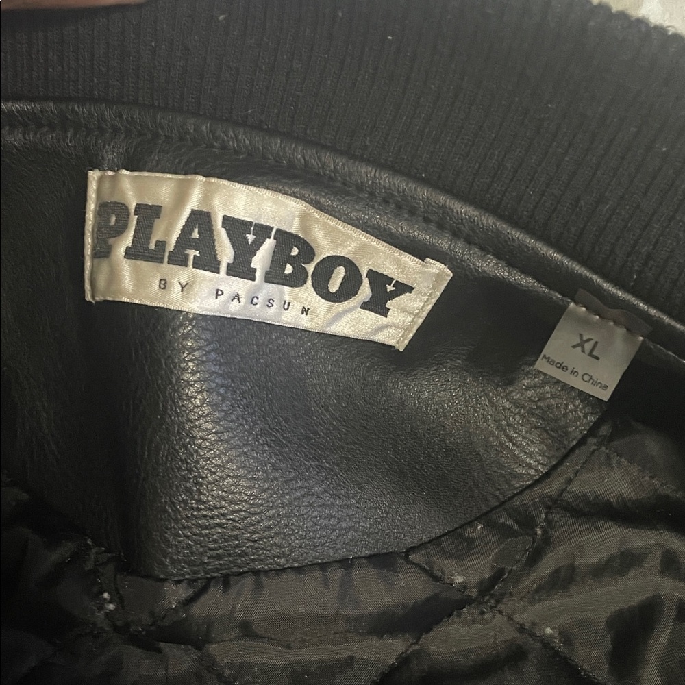 Playboy Black Leather Snap Jacket - image 2